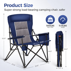 ALPHA CAMP high-back ergonomic chair supports longer outdoor sessions