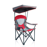 ALPHA CAMP mesh canopy chair red assembly view shows sturdy frame and quick setup