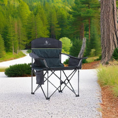 ALPHA CAMP Oversized chair side pocket detail showcasing extra storage for essentials.