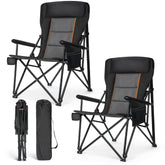 ALPHA CAMP oversized chair with high backrest supports long outdoor sessions.