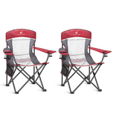 ALPHA CAMP oversized mesh back chair red front view for cooling outdoors