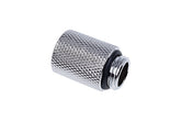 Alphacool Eiszapfen chrome extender with brass body for G1/4 thread connections.