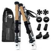 ALPIN LOACKER carbon trekking poles folded compactly for travel.
