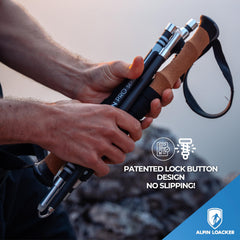 ALPIN LOACKER cork-grip hiking poles for all-day comfort.