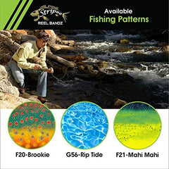 Alpine Innovations Stripee ReelBandz reel cover keeps lines orderly and ready