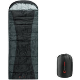 Alpine Swiss 0°C sleeping bag in compression sack for travel and portability.