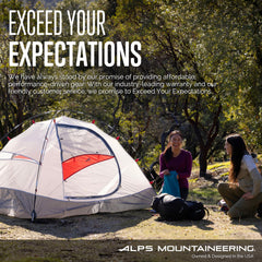 ALPS Mountaineering Flexcore Double Blue packed size shown with stuff sack for travel.