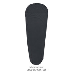 ALPS Blaze -20° XL zipper baffle blocks drafts along the full-length zipper.