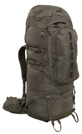 ALPS Mountaineering Cascade 90L pack side profile showing balanced weight distribution.