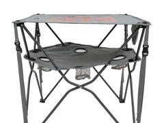 ALPS Eclipse Table lower level beverage holders prevent spills during gatherings.