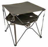 ALPS Eclipse Table clay top view demonstrates a two-tier setup for meals and drinks