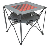 ALPS Mountaineering Eclipse Table with checkerboard top, ideal for outdoor meals and games.