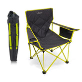 ALPS Mountaineering King Kong chair with side pockets keeps essentials within reach.