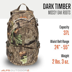 ALPS OutdoorZ Dark Timber Pack front-accessory pocket keeps essentials within easy reach.