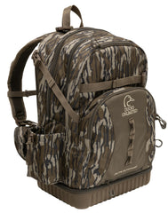 ALPS OutdoorZ backpack blind bag in Mossy Oak Original Bottomland, self-standing and gear-ready.