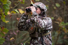 ALPS OutdoorZ Extreme Bino Harness X side view emphasizes secure fit and reduced movement