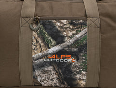 ALPS OutdoorZ High Caliber Duffel side pocket ideal for small essentials during trips.