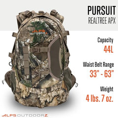 ALPS OutdoorZ Pursuit Pack front-pocket organization keeps essentials within reach