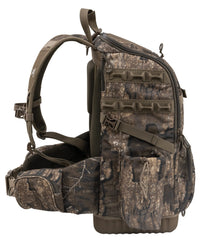 Vault Blind Bag with tree straps securing around a tree for stable field setup.