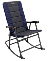 ALPS Mountaineering rocking chair open view shows comfortable outdoor seating in navy charcoal
