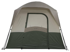 Vertical walls of ALPS Wildwood 4P tent maximize usable space for cots and activities.