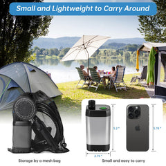 AlpsWolf portable shower compact design fits backpack travel and quick setup