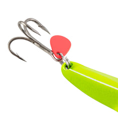 Al's Goldfish Lure Co Forty Niner close-up reveals brass, nickel plating and paint finish.