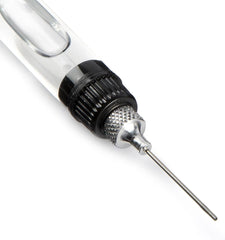Al's Goldfish Lure Precision Oiler Pen needle close for exact application.