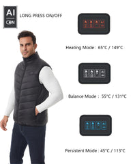 ALTWEIWEN heated-down-vest back view reveals dual-zone heating for personalized comfort.
