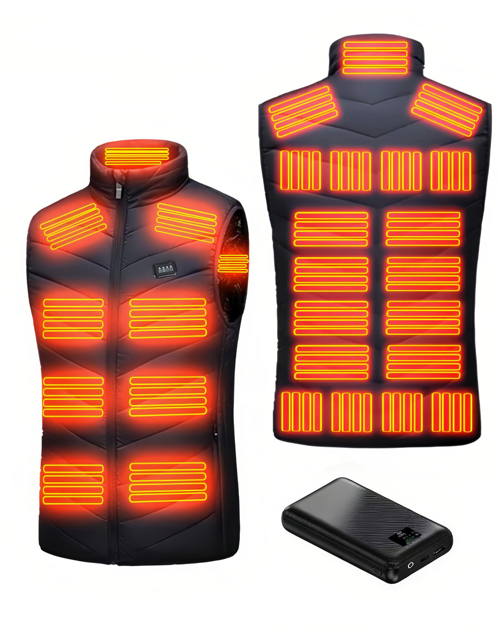 ALTWEIWEN heated-down-vest front view shows adjustable warmth for outdoor activities.