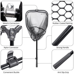 Sturdy 6063 aluminum frame of the landing net