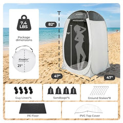 Alvantor Shower Tent mesh-top ventilation keeps you comfortable outdoors.