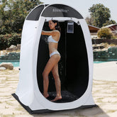 Alvantor Shower Tent front view offers portable privacy on the go.