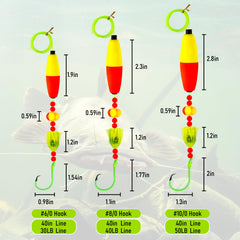 Close-up of EVA floats, holographic beads and catfish rattles in the Alwonder kit