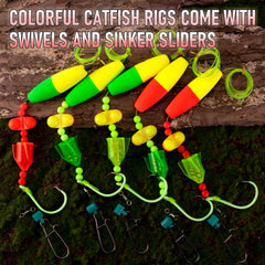 Catfish rig components: circle hooks, beads, rattles and swivels from Alwonder