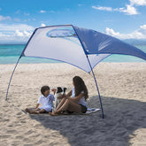 ALYCASO Beach Shade Canopy closeup reveals durable fabric and UV protection.