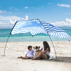 ALYCASO Beach Shade Sun Canopy setup for quick shade on sunny days.