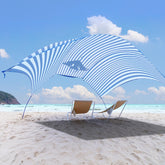 ALYCASO Beach Wind Shade Front View shows spacious 150 sq ft of shade for up to six people