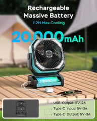 AMACOOL brushless motor with 8 blades delivering strong airflow
