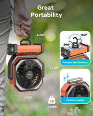 AMACOOL camping fan delivers up to 4.5m/s airflow for strong cooling outdoors.