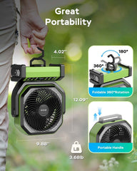 AMACOOL camping fan remote-control allows easy tent-side adjustment