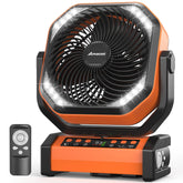 AMACOOL camping fan with 20000mAh battery delivers extended cooling for tents and outdoors.