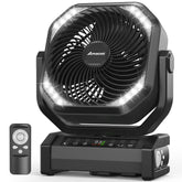 AMACOOL camping fan with light provides tent cooling and ambient illumination