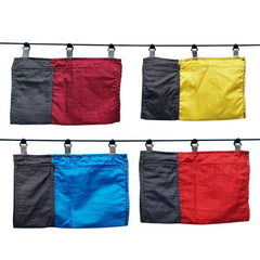 Amagogo red bag shows five pockets to keep phones, keys, and water bottles within reach.