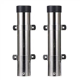 Amarine Made stainless steel side-mount rod holders with brackets - front view
