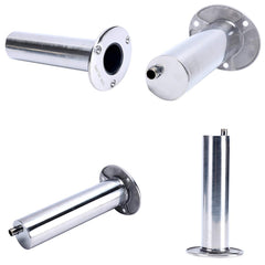 Amarine Made four-pack rod holders mounted on a boat gunnel demonstrating heavy-duty corrosion resistance.