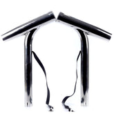Amarine Made rod holder in polished silver front view highlighting durability and sleek boat styling.