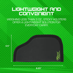 Ambidextrous design supports left- and right-handed draw