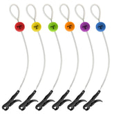 Six color-coded bass fishing cull tags