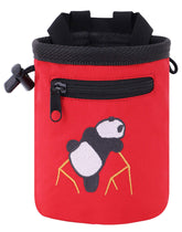 AMC Panda chalk bag front view; compact design for uncluttered climbs.
